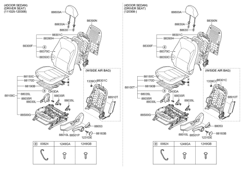 2015 Kia Rio  Track Assembly-Front Seat D Diagram for 885001W020