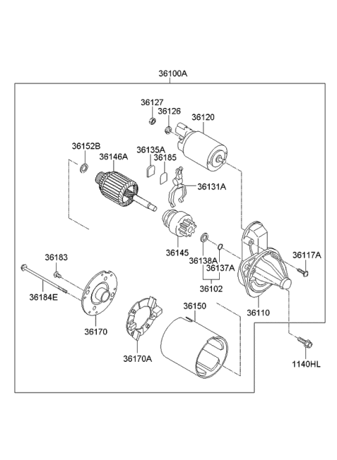 2013 Kia Rio  Clutch-Over Running Diagram for 361452B102