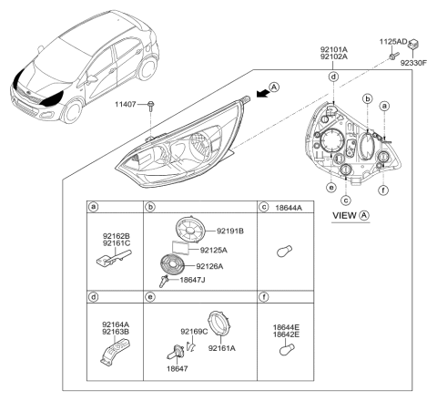 2012 Kia Rio  Moisture Absorbent Diagram for 921251W200