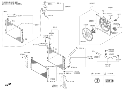2014 Kia Optima  Motor-Radiator Cooling Diagram for 253863S280