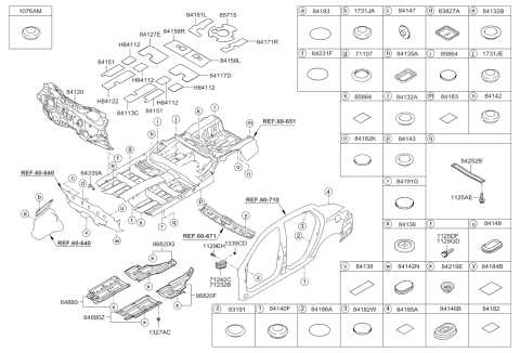 2014 Kia Optima  Under Cover Assembly, LH Diagram for 841353Q000