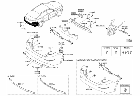 2015 Kia Optima  Bracket Assembly-Rear Bumper Diagram for 866144C501