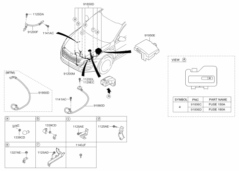 2014 Kia Optima  Battery Wiring Assembly Diagram for 918514C020