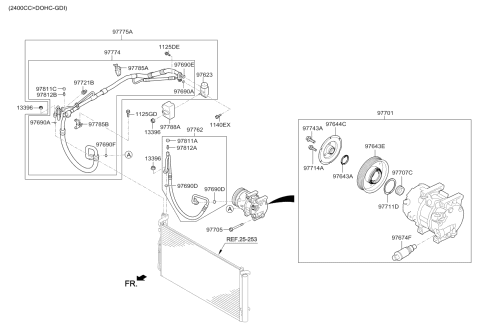 2015 Kia Optima  Suction & Liquid Tube Assembly Diagram for 977753S800