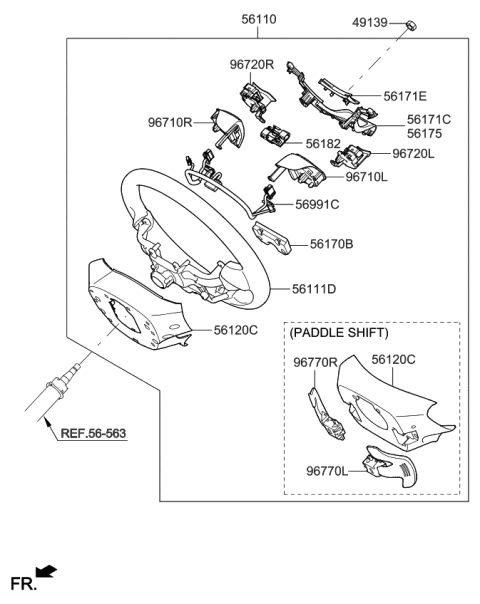 2015 Kia Optima  Steering Wheel Assembly Diagram for 561002TGA1VA