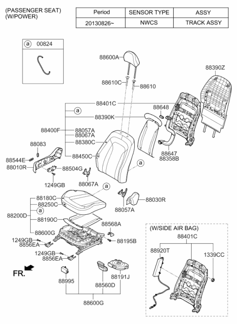 2014 Kia Optima  Cover-Front Seat Mounting Rear Diagram for 880564C510VA