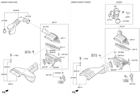 2015 Kia Optima  Body-Air Cleaner Diagram for 281123Q100