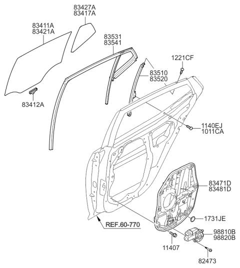 2014 Kia Optima  Tapping Screw-Motor Mounting Diagram for 824732T000