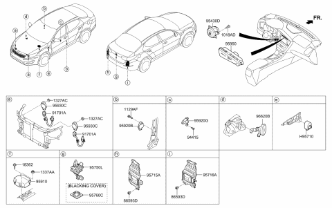 2014 Kia Optima  Horn Assembly-Burglar Alarm Diagram for 966303S000