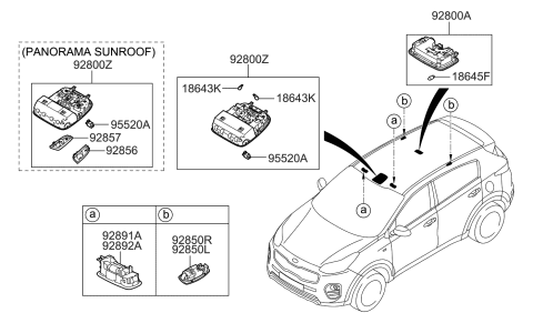2020 Kia Sportage Shade Assembly-Map LH Diagram for 92805D9000ED