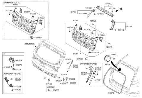 2020 Kia Sportage  BUMPER-T/GATE BODY S Diagram for 81772P1000
