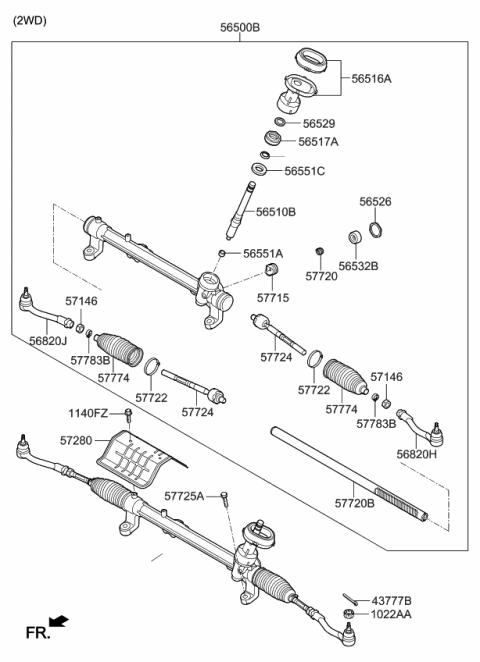 2020 Kia Sportage  End Assembly-Tie Rod, LH Diagram for 56820D3500