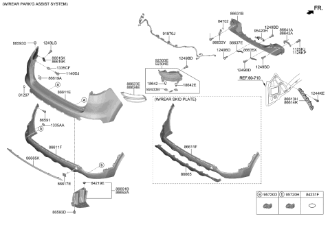 2021 Kia Sportage  SKID Plate-Rr Bumper Diagram for 86671D9500