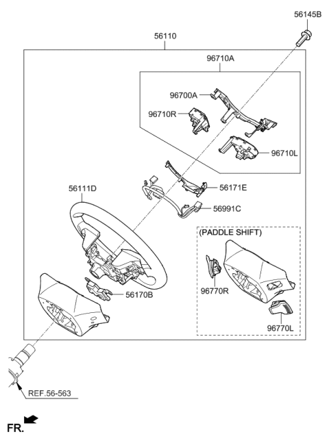2020 Kia Sportage Steering Wheel Body Diagram for 56120D9AA0KA1