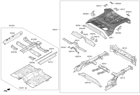 2022 Kia Sportage  Member Assembly-Rear FLO Diagram for 65710D9551