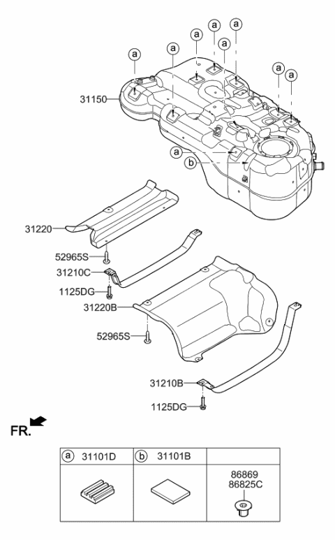 2022 Kia Sportage  Pad-Fuel Tank Diagram for 311012S200