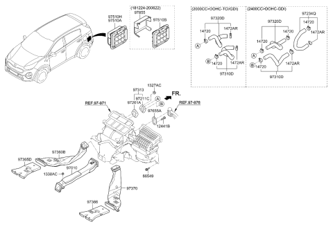 2022 Kia Sportage  Grille Assembly-Air EXTR Diagram for 97530D9100