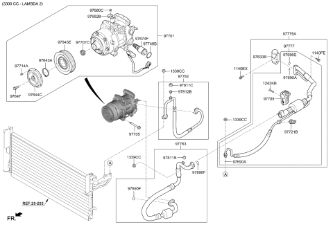 2022 Kia Stinger Disc & Hub Assembly-A/C Diagram for 97644F6000