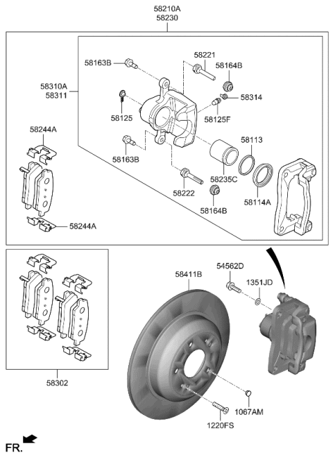 2022 Kia Stinger  CALIPER KIT-RR BRAKE Diagram for 58310G9A20
