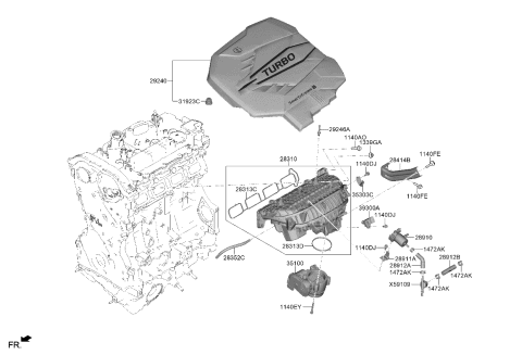 2022 Kia Stinger  Check Valve Diagram for 289312T000