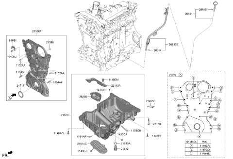 2023 Kia Stinger  Bolt-Oil Pump Diagram for 213812G000