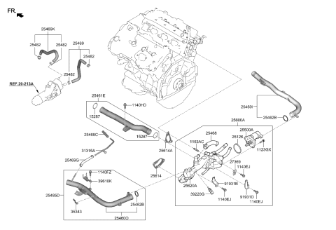 2023 Kia Stinger  Housing Assembly-Thermostat Diagram for 256203L260