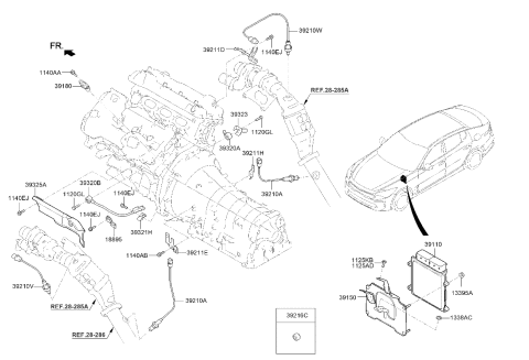 2023 Kia Stinger Sensor Assy-Oxygen, F Diagram for 392103L010