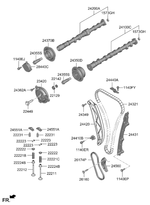 2023 Kia Stinger  CAMSHAFT ASSY-INTAKE Diagram for 241002T003