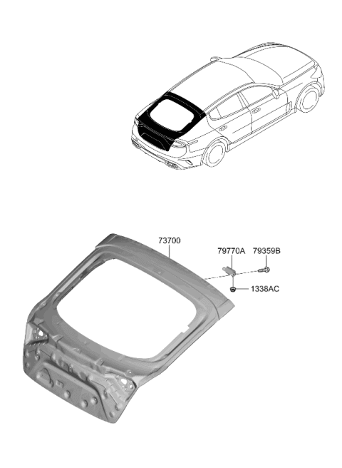 2023 Kia Stinger  Panel Assembly-Tail Gate Diagram for 73700J5520