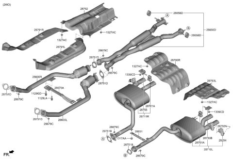 2023 Kia Stinger  Protector-Heat Front Diagram for 28792J5000