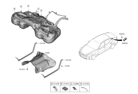 2022 Kia Stinger  Pad-Fuel Tank Diagram for 31105J5000