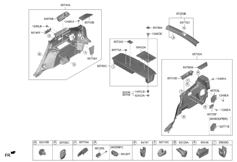 2021 Kia Sorento  Pad U Diagram for 85795S9000WK