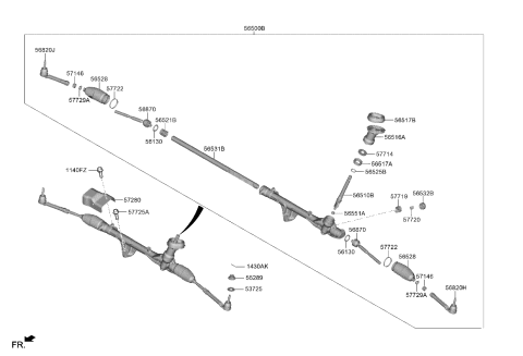 2022 Kia Sorento  Rack-Steering Gear B Diagram for 56531P2000