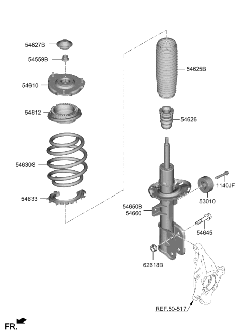 2021 Kia Sorento  Bearing-Strut Diagram for 54612L1000