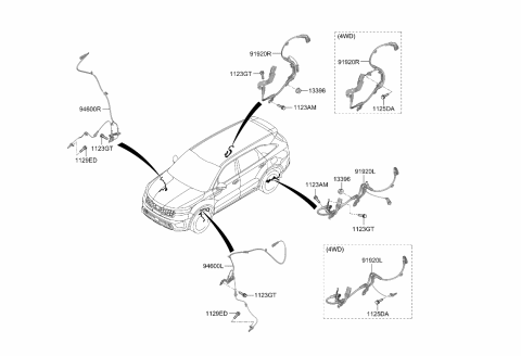 2022 Kia Sorento Cable Assembly-ABSEXT, L Diagram for 58950P4100
