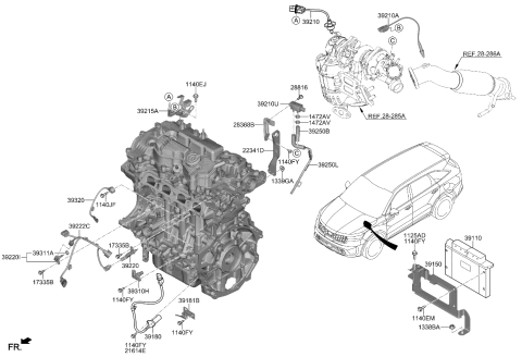 2021 Kia Sorento  Bolt-Guide Diagram for 392212M010