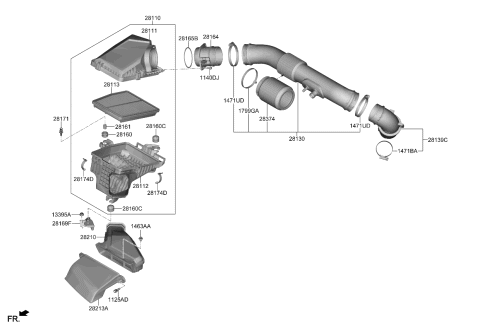 2023 Kia Sorento  Clamp-Hose Diagram for 1471606600