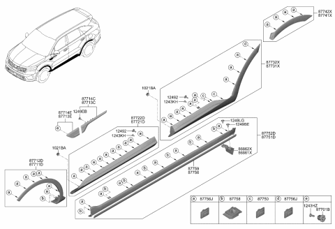 2022 Kia Sorento  T/Screw-Flange Head Diagram for 1249304107K