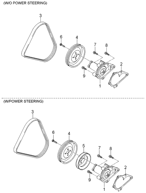 2005 Kia Rio  Pump Assembly-Water Diagram for 2510026902