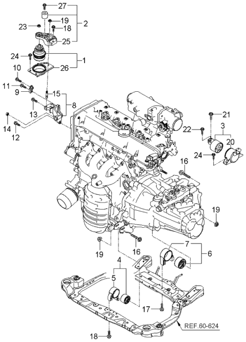 2005 Kia Rio  Bolt Diagram for 219201G100