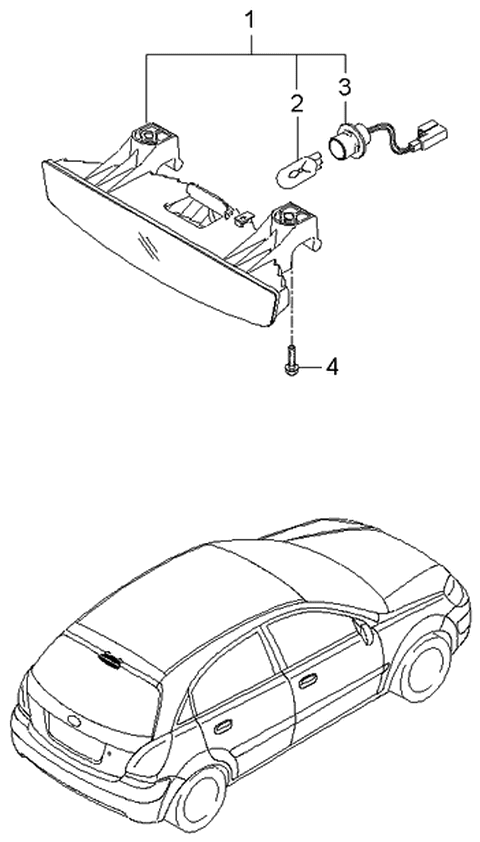 2005 Kia Rio  Bulb Holder & Wiring Assembly Diagram for 927591G200