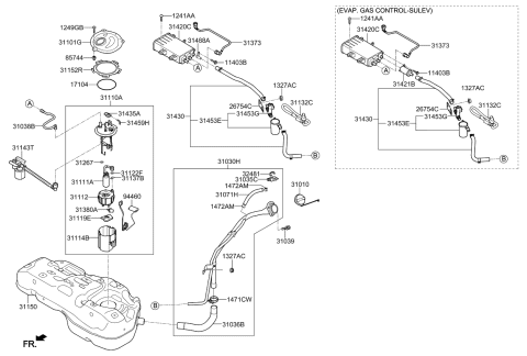 2014 Kia Sportage  Hose-Vacuum Tube To Diagram for 313732S500