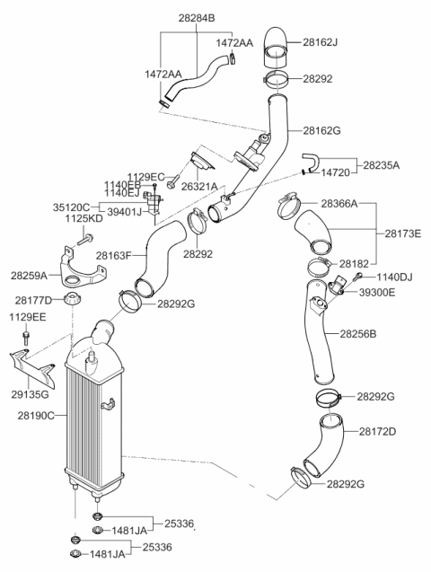 2014 Kia Sportage  Hose-Actuator Diagram for 282372G410
