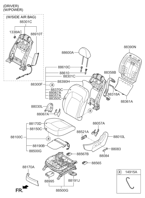 2014 Kia Sportage Guide Assembly-Headrest Diagram for 883853W050GAH