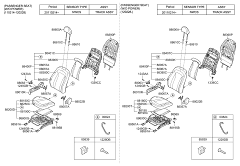 2012 Kia Optima Hybrid  Knob-Front Seat RECLINER RH Diagram for 880262T020VA