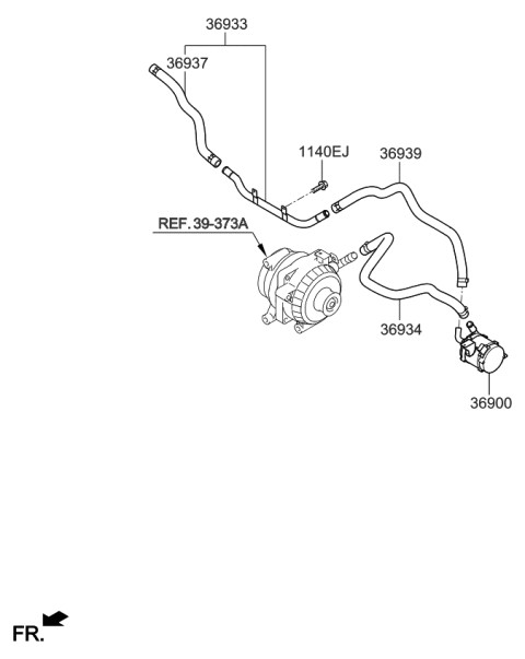 2013 Kia Optima Hybrid  Hose Assembly-EWP Inlet Diagram for 369333D000