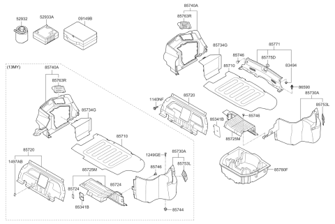 2012 Kia Optima Hybrid  Mobility Kit-Tire Diagram for 529332Y000