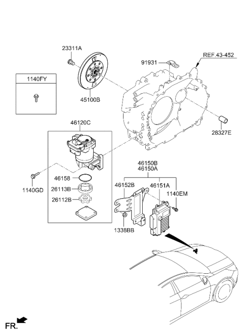 2013 Kia Optima Hybrid Gear-Oil Pump Driven Diagram for 461613D000