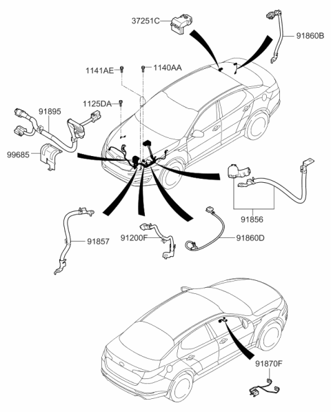 2013 Kia Optima Hybrid  Battery Wiring Assembly Diagram for 918604U510