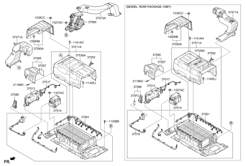 2013 Kia Optima Hybrid  Panel Assembly-Battery Cover Diagram for 375364R000